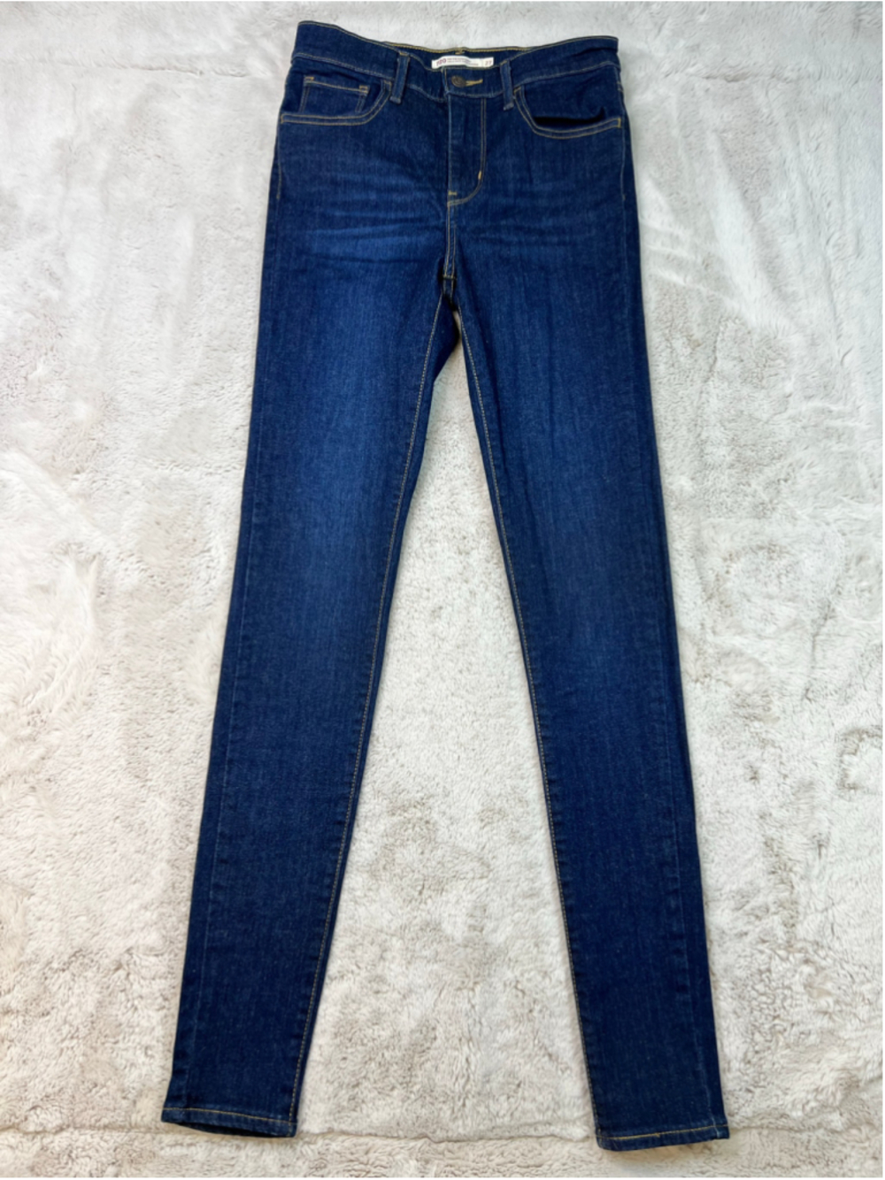 Levis 720 High Rise Super Skinny Jeans Size 27 Stretch Dark Wash Denim 31" Insea